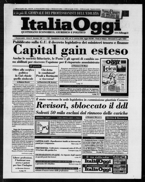 Italia oggi : quotidiano di economia finanza e politica